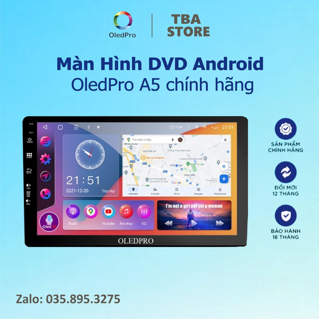 Màn hình Android Ô Tô Oled Pro A5, thay thế màn hình Oled C2, nâng cấp từ Chip 4 nhân lên Chip 8 nhân Bảo hành 18 tháng