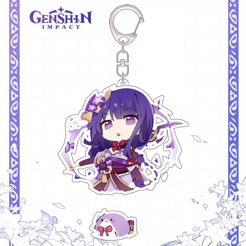 Móc khóa mica anime - Genshin Impact Mẫu 3 Xiao, Klee, Ei, Kazuha