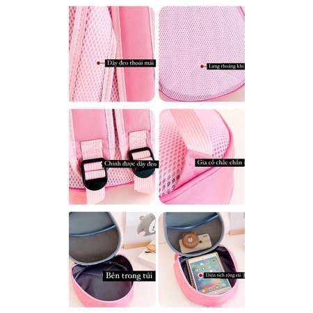 Balo đi học, cặp sách hình quả trứng cho bé trai bé gái mầm non hình thú ngộ nghĩnh