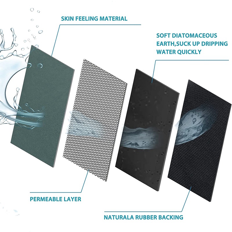 Thảm Chùi Chân Siêu Thấm Hút Nhanh Khô Tiện Dụng Cho Nhà Tắm