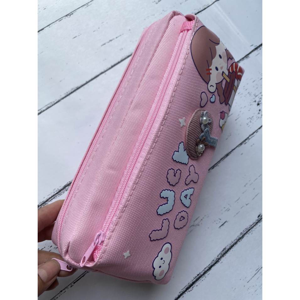 Túi Đựng Bút , Ví bút vải 2 ngăn hình siêu nhân, công chúa, nhân vật hoạt hình ngộ nghĩnh,...bóp viết cute