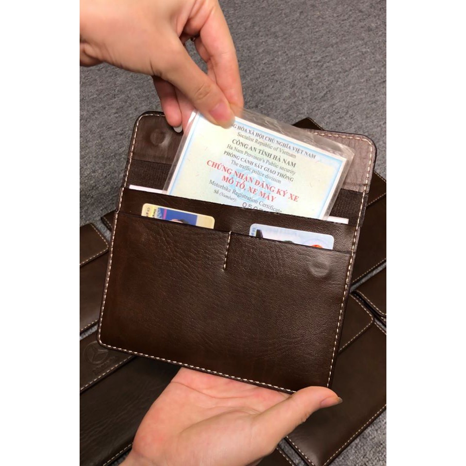 Hàng loại 1 - Nắp Nam Châm Cao Cấp - VÍ DA ĐỰNG GIẤY TỜ Ô TÔ Logo các Hãng xe hơi