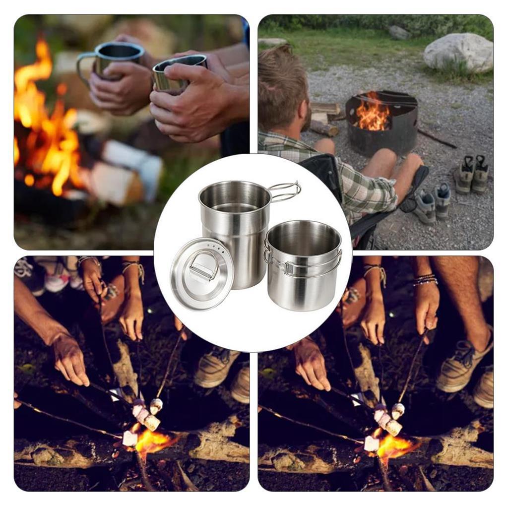 Bộ 2 Cốc Uống Nước Có Thể Gấp Lại Chống Rỉ Sét Kích Thước Nhỏ Gọn Tiết Kiệm Không Gian