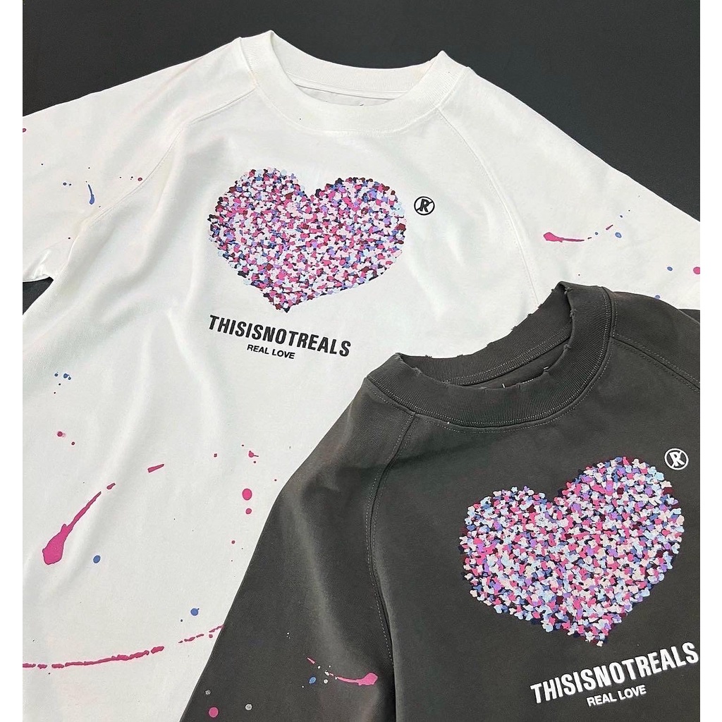 Áo thun Boxy THISISNOTREALS RealLove Wash / Grey