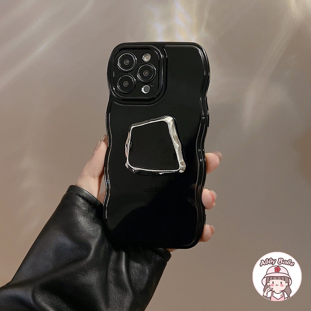 Ốp Điện Thoại TPU Mềm Chống Sốc Có Giá Đỡ Kim Loại 3D Cho IPhone 14 Pro Max 13 12 11 Pro Max