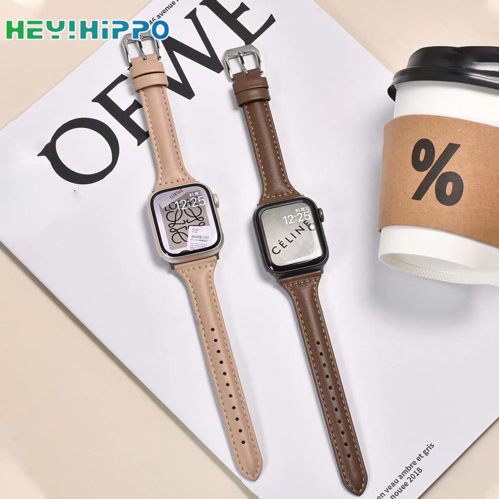 Dây Đeo Bằng Da PU Màu Kẹo Cho Đồng Hồ Thông Minh iwatch 45 / 44 / 42 / 41 / 40 / 38mm 8 / 7 / 6 / SE / 5 / 4