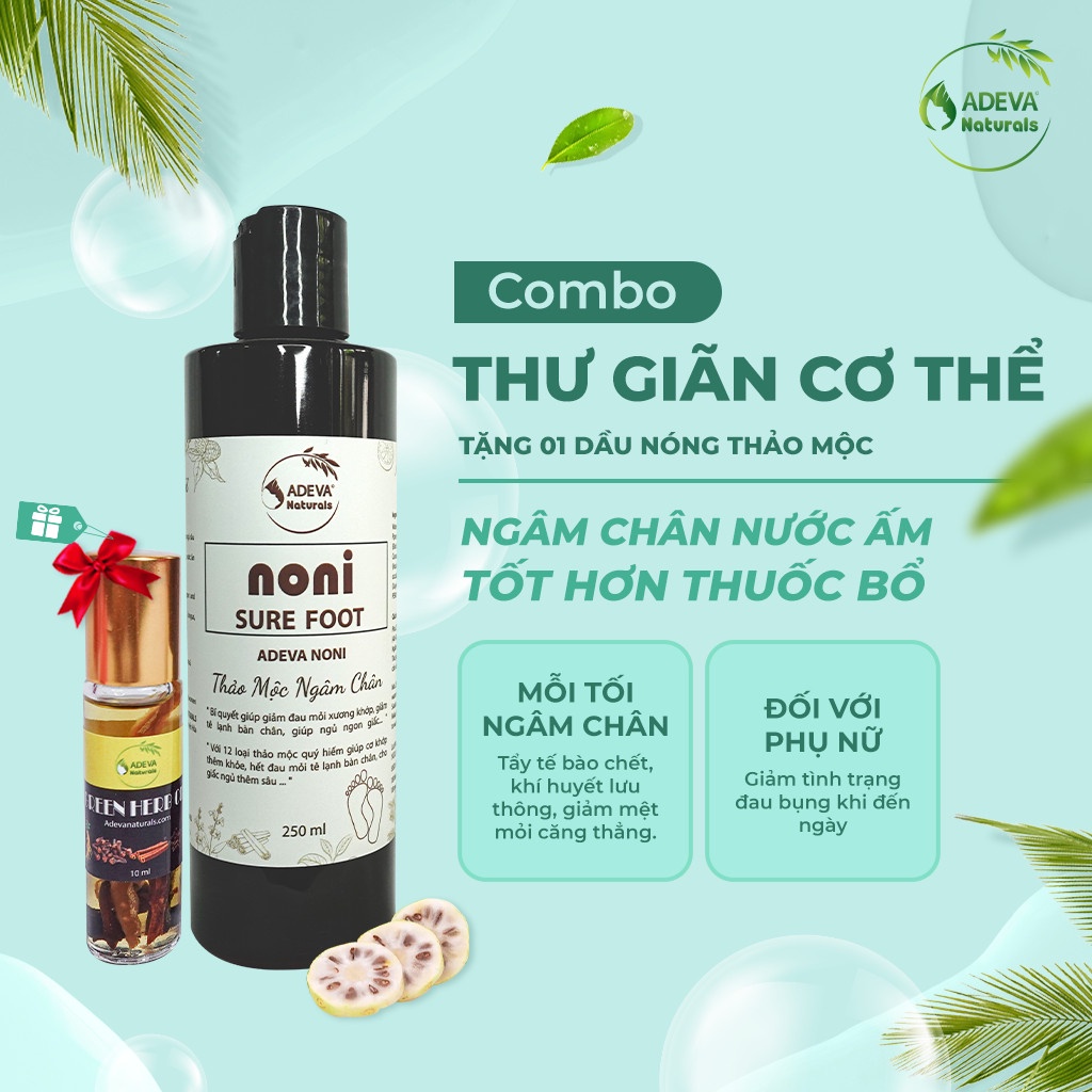 Nước Ngâm Chân Thảo mộc ADEVA NONI, giảm tê chân, mỏi chân, giảm mùi hôi chân, thư giãn