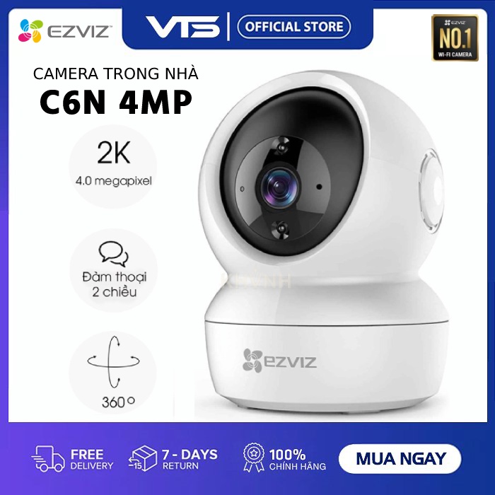 [FREESHIP] Camera Wifi EZVIZ C6N 2K 4MP Xoay 360 Độ, Đàm Thoại 2 Chiều - Phát Hiện Chuyển Động - C6N 4.0MP - VTS