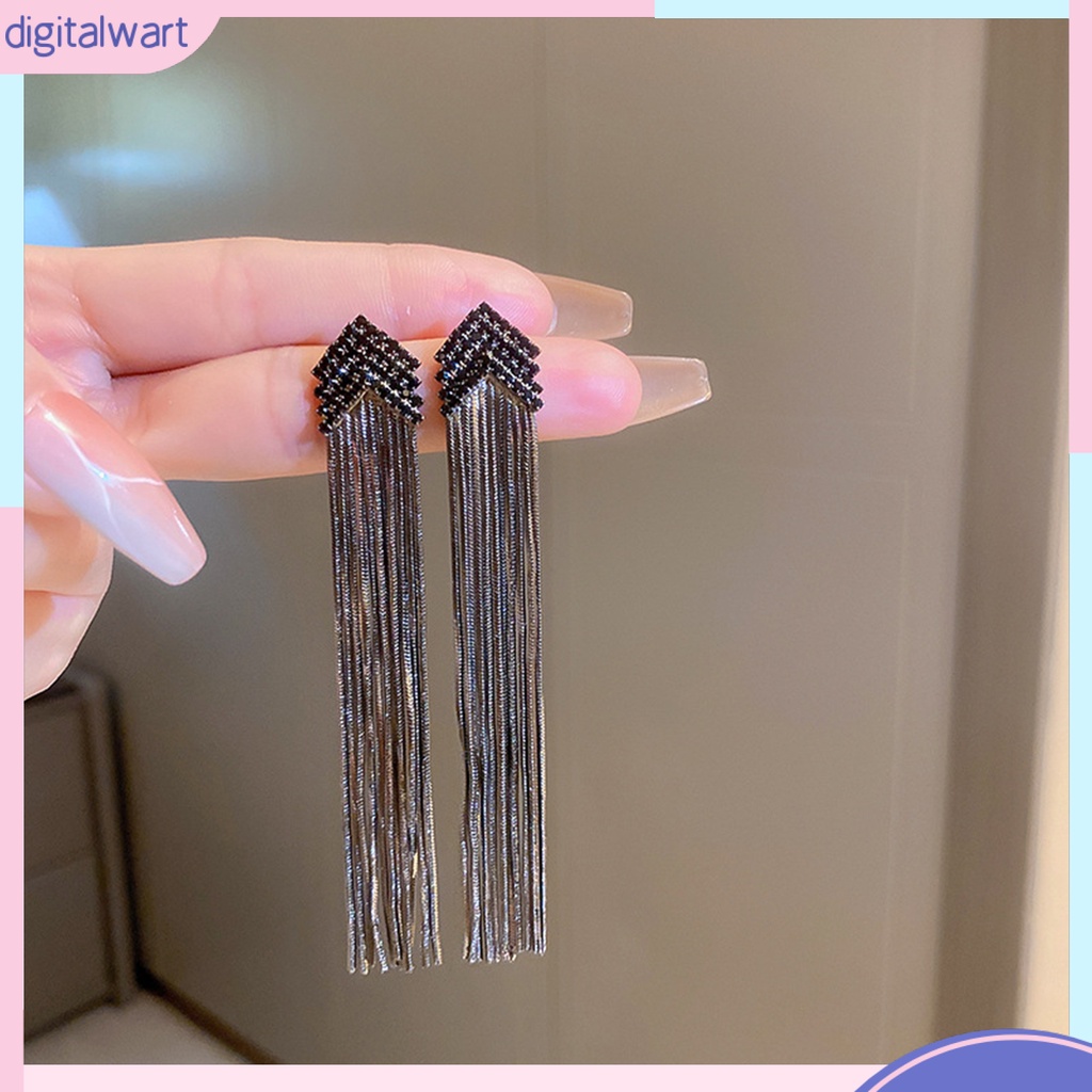 1 Đôi Bông Tai Hình Mũi Tên Đính Đá Lấp Lánh Phong Cách Bohemian Thời Trang