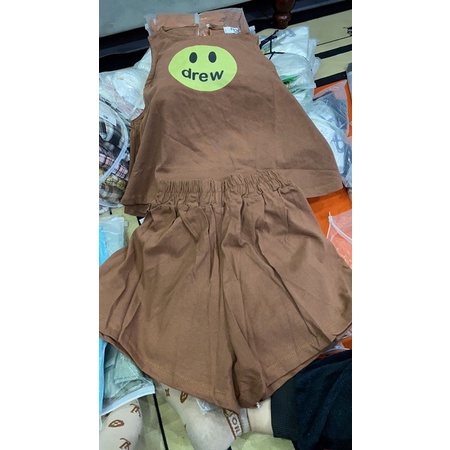 Set croptop mặt cười chất cotton khô