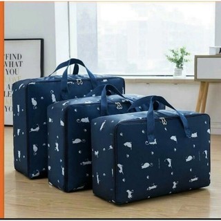 Bộ 3 túi đựng chăn màn quần áo có quai xách, Bộ 3 túi đựng đồ vải dù