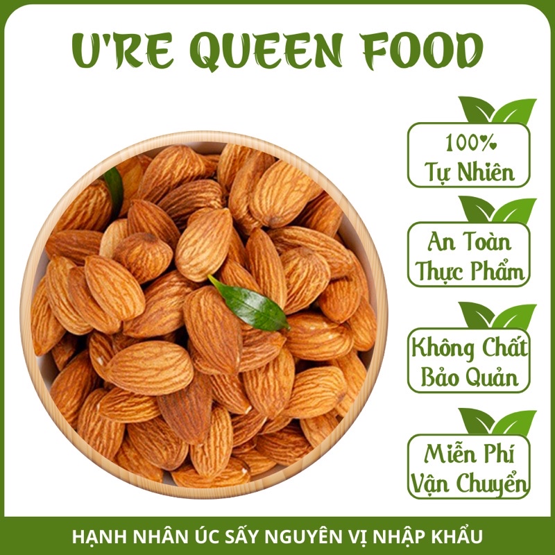 Hạnh nhân Úc sấy nguyên vị hộp 250g QU09 hạnh nhân tách vỏ đảm bảo chất lượng, không chất bảo quản - U QUEEN