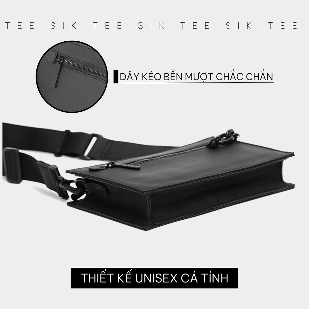 Túi hộp đeo chéo TEE SIK túi xách nam nữ da PU cao cấp unisex kèm ví tròn mini cá tính thời trang cao cấp 2023 TS45