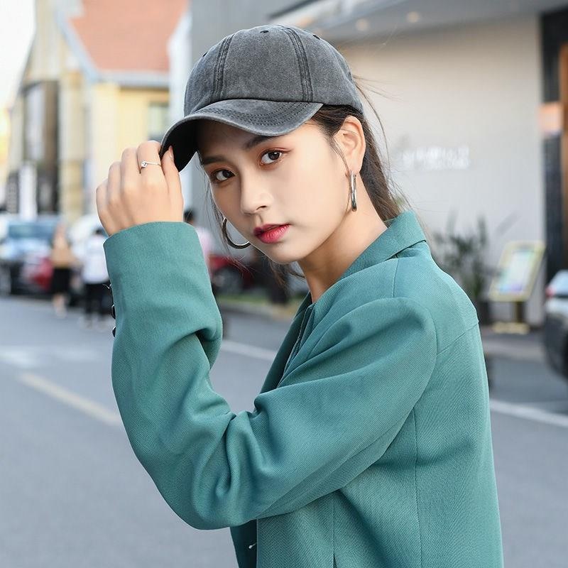 Mũ Lưỡi Trai Denim Màu Trơn Đơn Giản Thời Trang Cho Nam Nữ