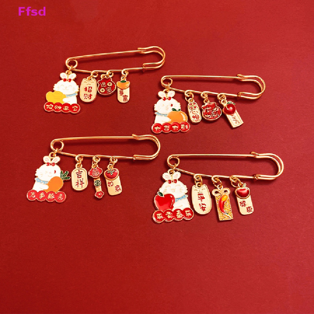 {Ffsd} Ghim Cài Túi Xách Hình Thỏ May Mắn Hoạt Hình Dễ Thương An Toàn Làm Quà Tặng Trang Sức Cho Bé / Phụ Nữ / Bé