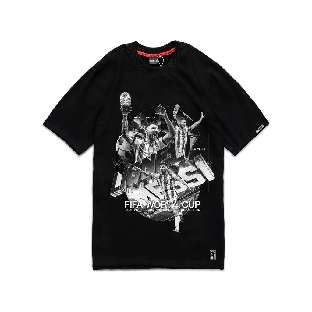 Áo thun unisex Messi ver 2 cho nam nữ local brand màu đen TeeHolic - THS