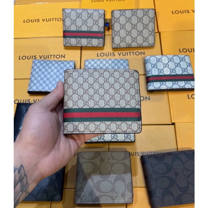 Ví gập nam Lv, gucci có sẵn