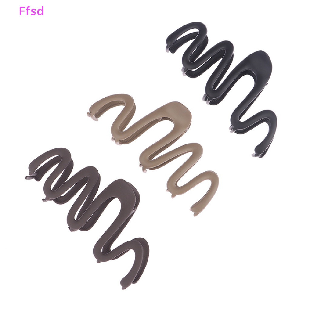 {Ffsd} Kẹp Tóc Càng Cua Thiết Kế Kiểu Hình Học Gợn Sóng Màu Đục Đặc Biệt Cho Nữ *