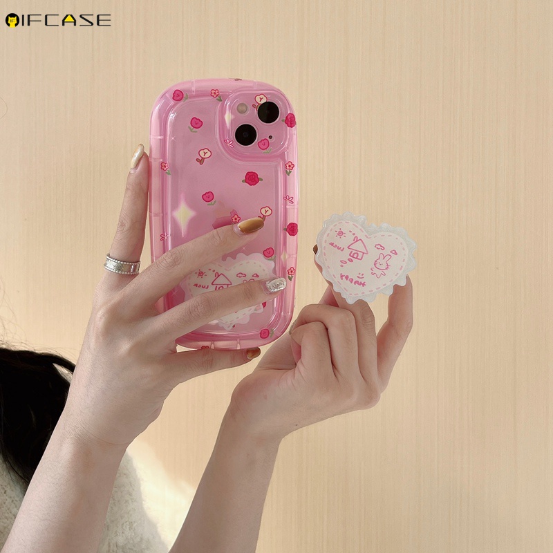 Ốp Điện Thoại Họa Tiết Hoa Tulip Và Thỏ Cho iPhone 14 Plus 14 13 12 11 Pro XS Max XR