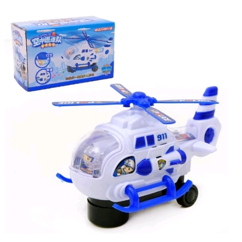 Máy bay trực thăng cảnh sát có nhạc và đèn cho bé
