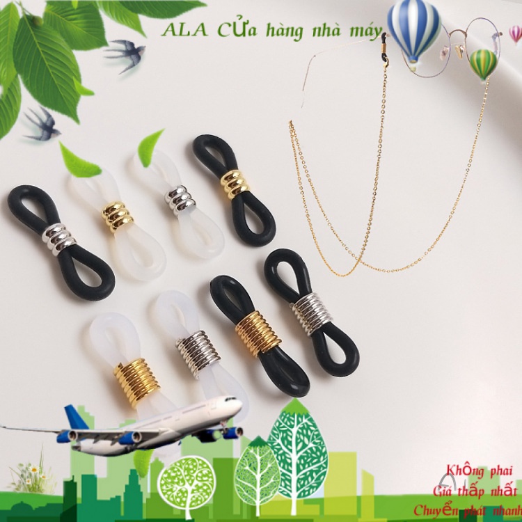 💖Trang sức DIY phụ kiện💖Dây Đeo Mắt Kính Bằng Silicon Mạ Vàng Hình Số 8 Chống Trượt DIY[Khóa kết nối/Khóa dây/Vòng tay/Vòng cổ/Dây chuyền]
