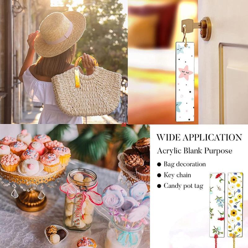 Set 20 Thẻ Đánh Dấu Sách Thủ Công Hình Chữ Nhật DIY