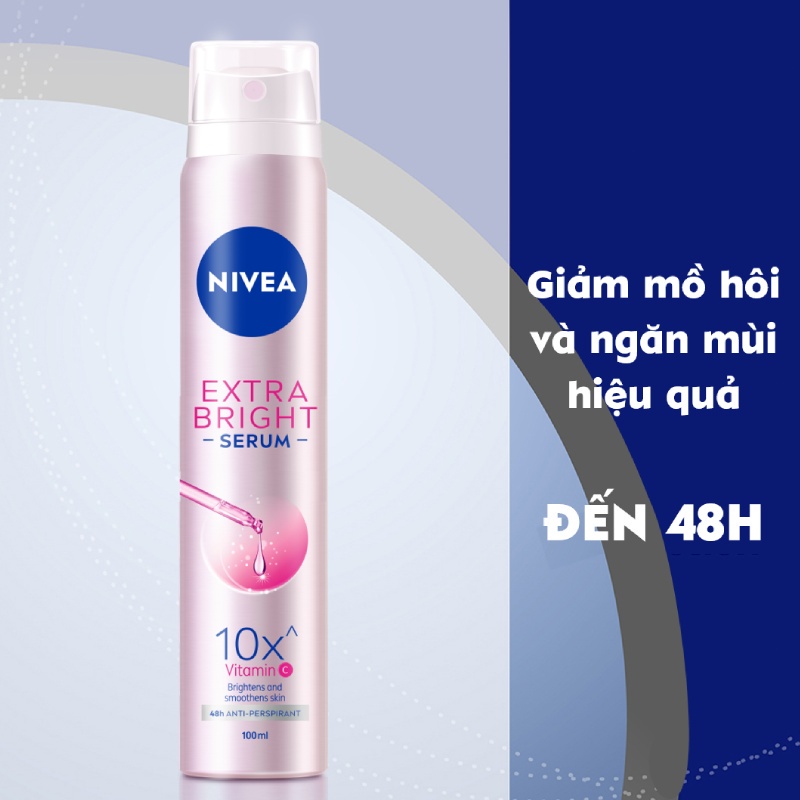 Xịt Ngăn Mùi NIVEA Serum Sáng Mịn 10X Vitamin C (100 ml) - 80020