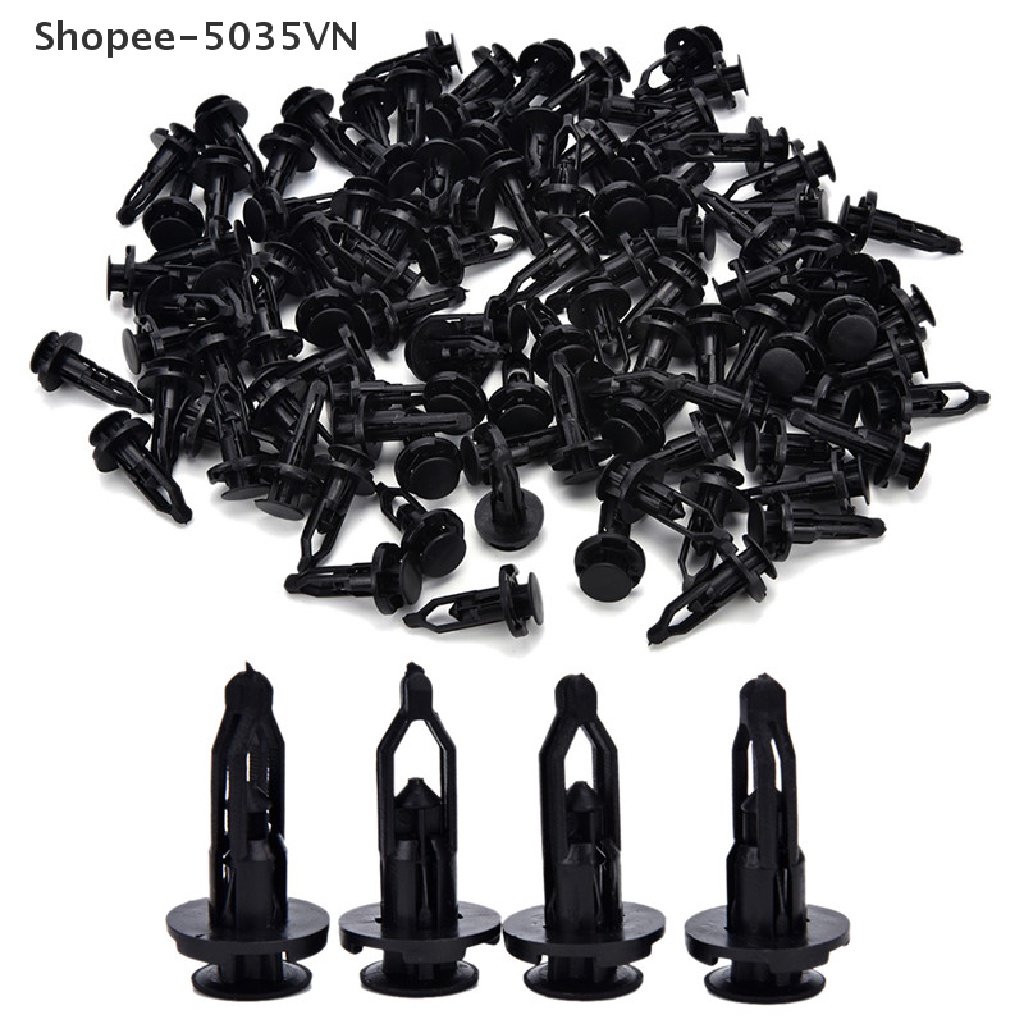 FENDER Set 100 Đinh Tán Nhựa Màu Đen 9mm Chuyên Dụng Cho Cửa Xe Hơi Toyota {akindofstar1.vn