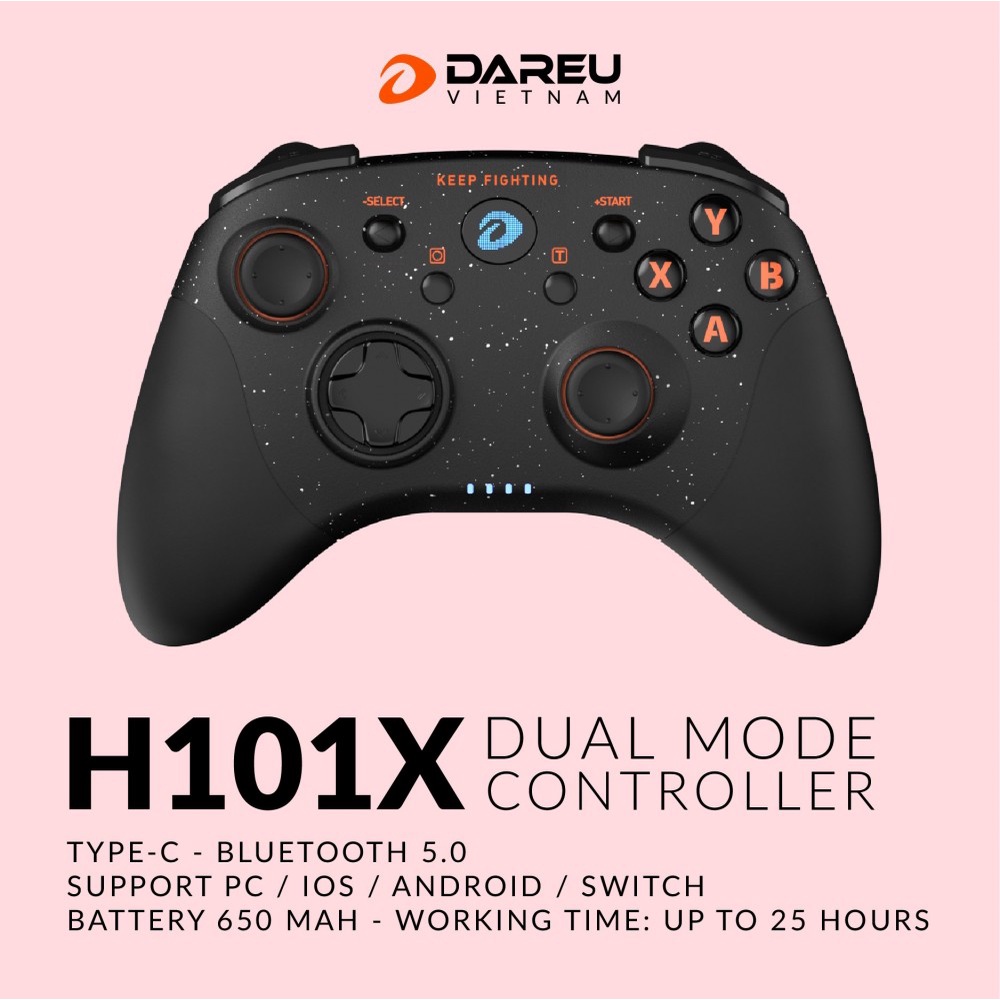 Tay cầm chơi game fifa online 4 không dây H101X Dual Mode Type-C, Bluetooth DareU Bexal DU14
