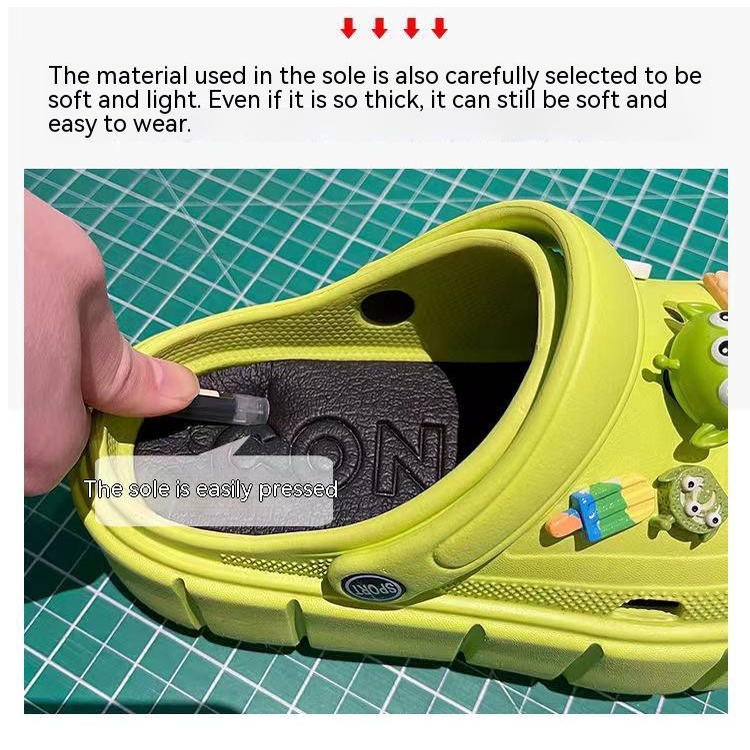 Dép Đế Dày Vừa Thiết Kế Đục Lỗ Dễ Thương DIY Cho Nữ