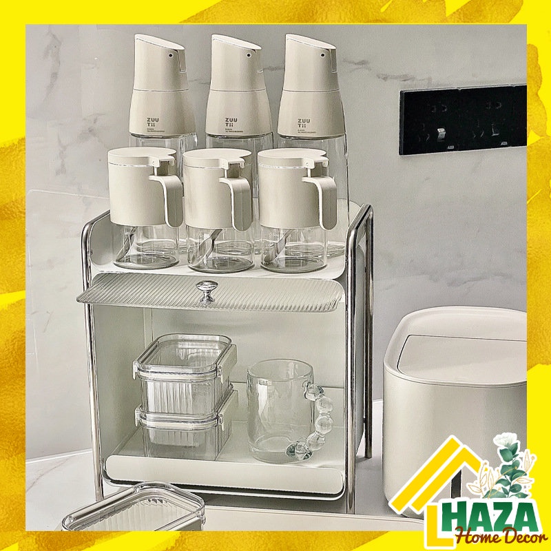 Giá úp cốc chống bụi màu trắng có cánh tủ decor nhà cửa bằng kim loại [Haza Home Decor]