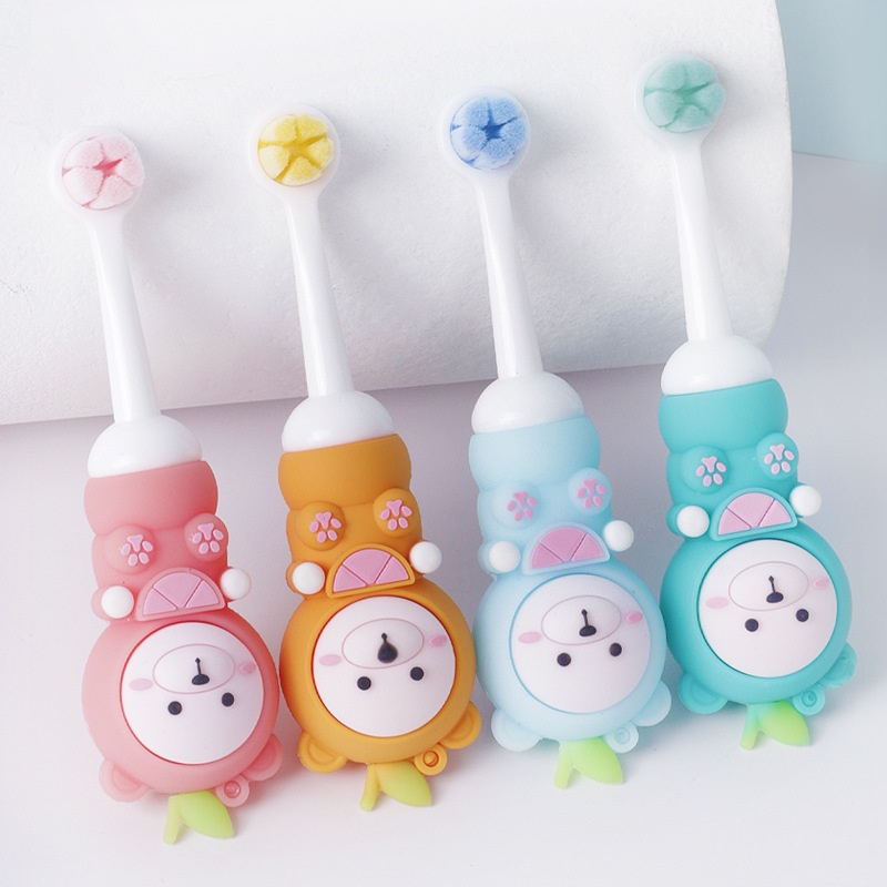 Bàn Chải Đánh Răng Bằng Silicon Nano Siêu Mềm Hình Chữ U Cho Bé 2-6 Tuổi