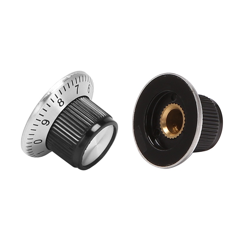 4 x Núm Vặn Chiết Áp Bằng Kim Loại 0-9 Cho Núm Xoay 6mm