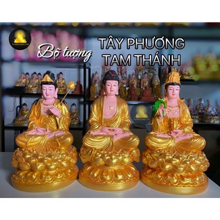 Bộ tượng Tam Thánh Tây Phương 30cm
