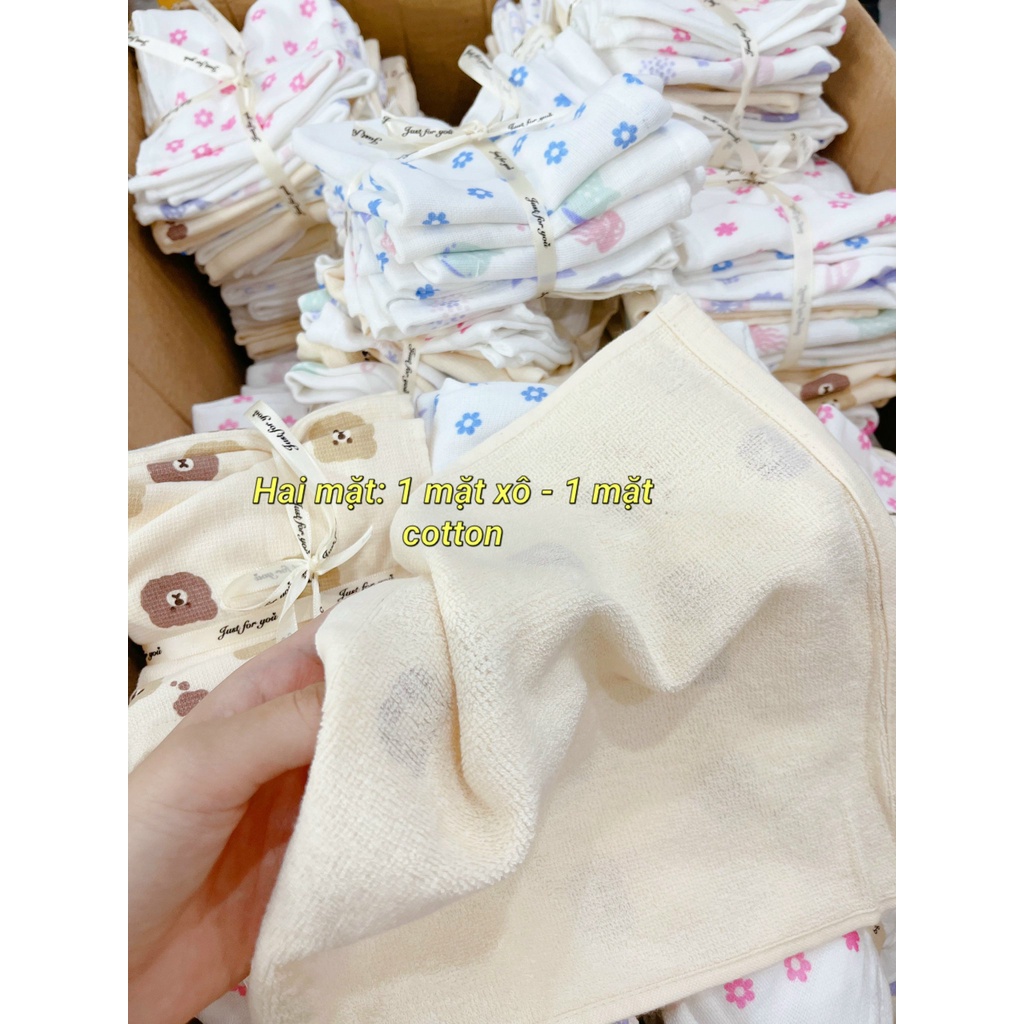 SET 4 KHĂN TẮM, KHĂN MẶT XÔ 100% ORGANIC COTTON PILE &GAUZE XUẤT XỊN
