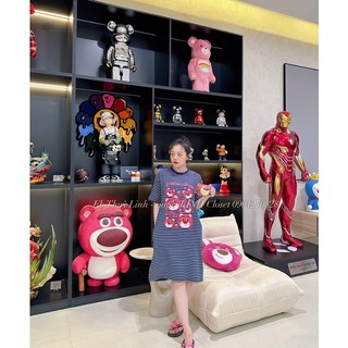 Đầm Sọc Suông Gấu Dâu