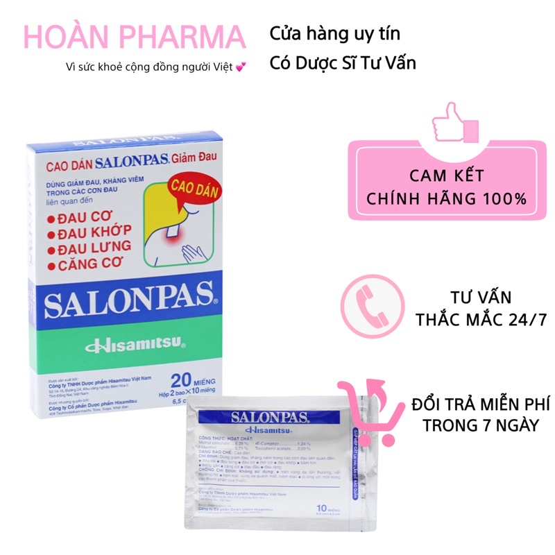 Miếng dán Salonpas giảm dau 20 miếng