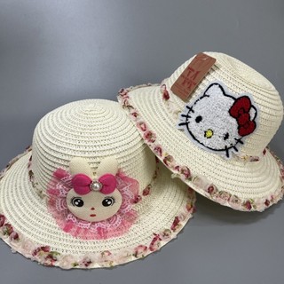 Mũ cói đi biển Hello kitty, thỏ cho bé gái