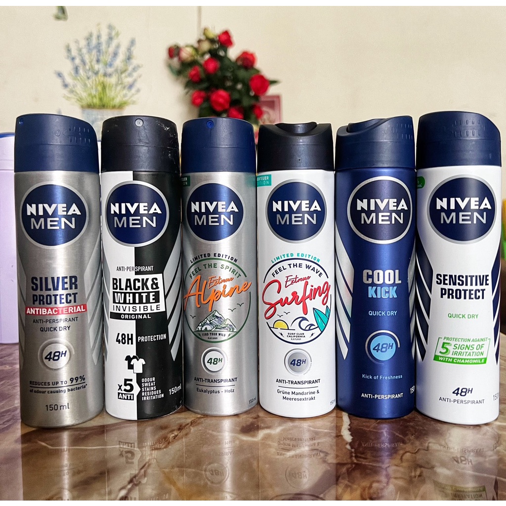 Xịt Khử Mùi Nivea Men Black & White Chai 150 ML