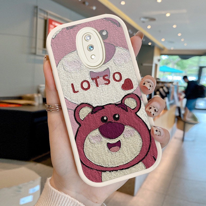 Ốp Điện Thoại Da PU Hình Gấu Dâu Tây Cho Realme X Oppo K3