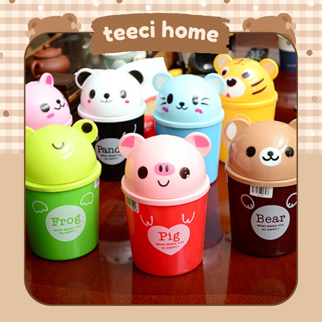 <Tặng Sticker> Thùng Rác Mini Để Bàn Văn Phòng Xọt Rác Mini Hình Mặt Thú Đựng Đồ Dùng Cá Nhân Xinh Xắn U192