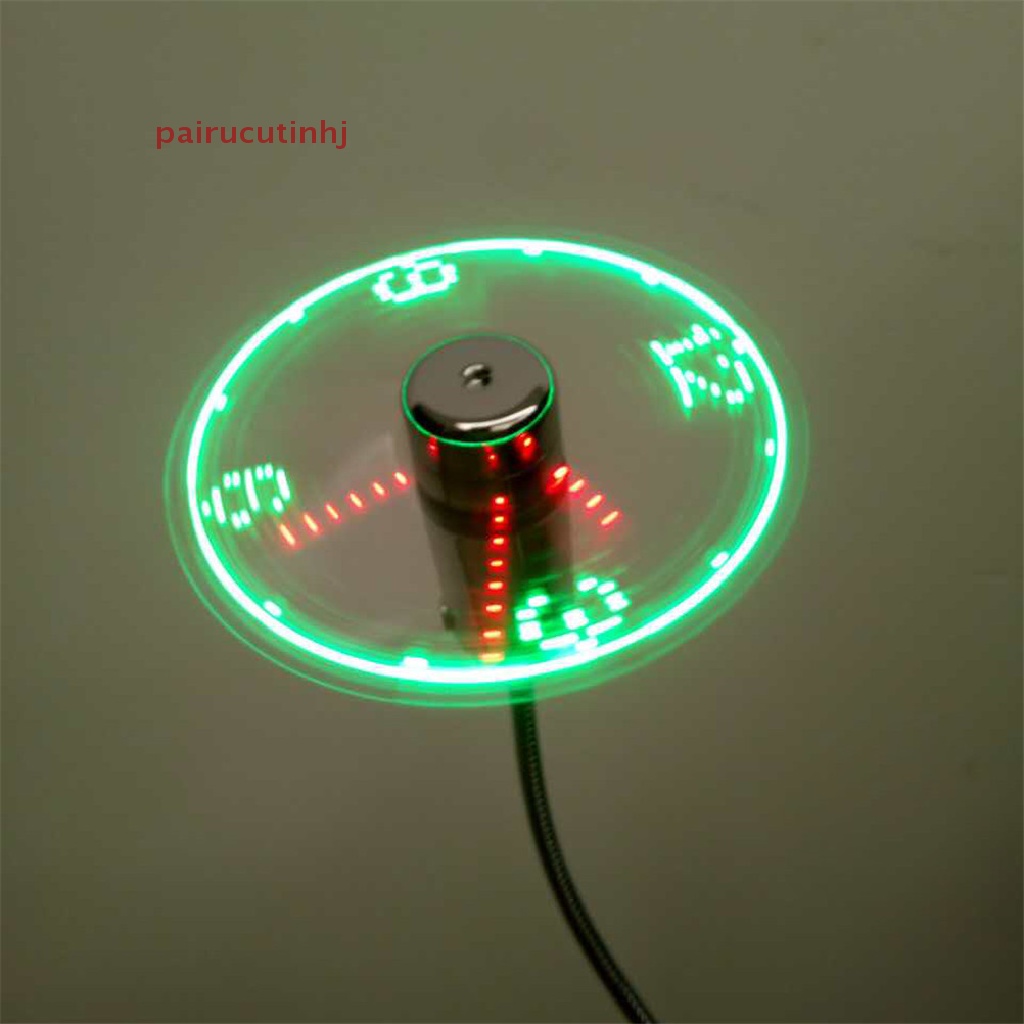 Quạt Usb Mini Linh Hoạt Có Đồng Hồ Đèn LED Và Cổng Sạc Usb
