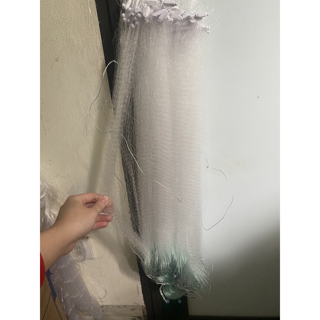 Lưới bắt cá bé, cá nhỏ( cá bống, cá tép,lòng tong...) 1 màn, lưới mắt 2p, cao 60cm, dài 60m đánh chìm