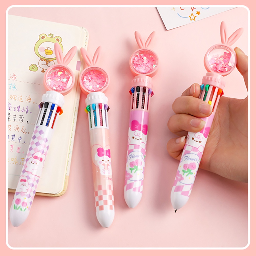 Bút Bi Ngòi 0.5mm 10 Màu Sắc Xinh Xắn