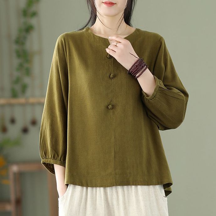 Áo Thun Ba Lỗ Vải Lanh Cotton Cổ Tròn Màu Trơn Thời Trang Xuân Hè Mới M-4xl2023