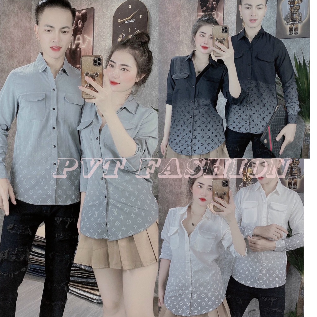 Áo sơ mi đũi nam tay dài chất vải đủi phối Loang L.V không phai mẫu mới đẹp mẫu mới trẻ trung PVT FASHION