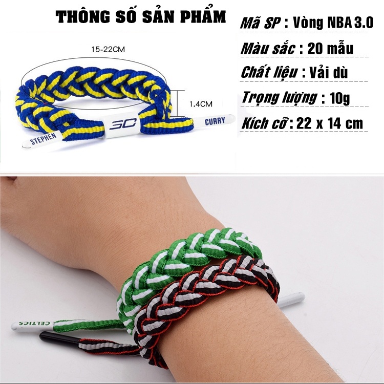 Vòng Tay Bóng Rổ 3.0 Dây Dù Bện Chắc Chắn