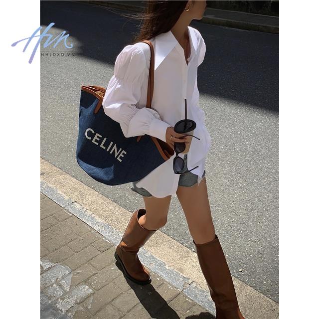Áo Sơ Mi Trắng Tay Dài Dáng Rộng Phong Cách Cổ Điển Thời Trang Mùa Thu Mới 2023 Dành Cho Bạn Nữ