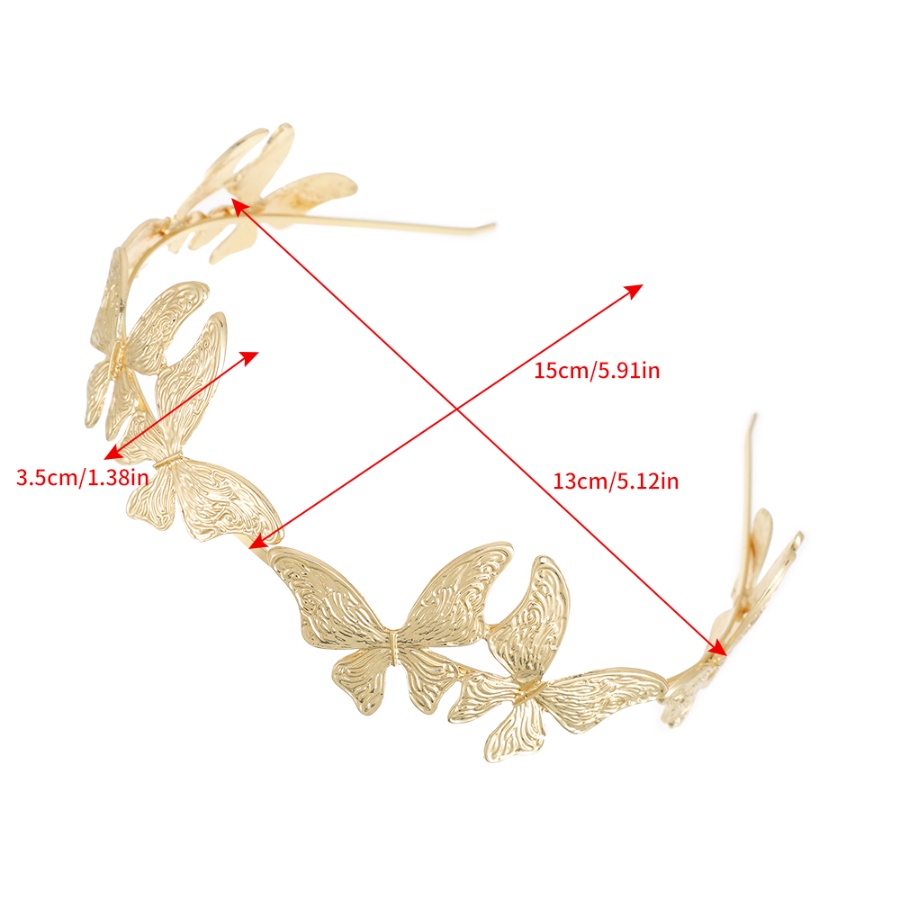 Băng Đô Cài Tóc Hình Bướm Bằng Hợp Kim Màu Vàng Thời Trang Hàn Quốc Cho Nữ