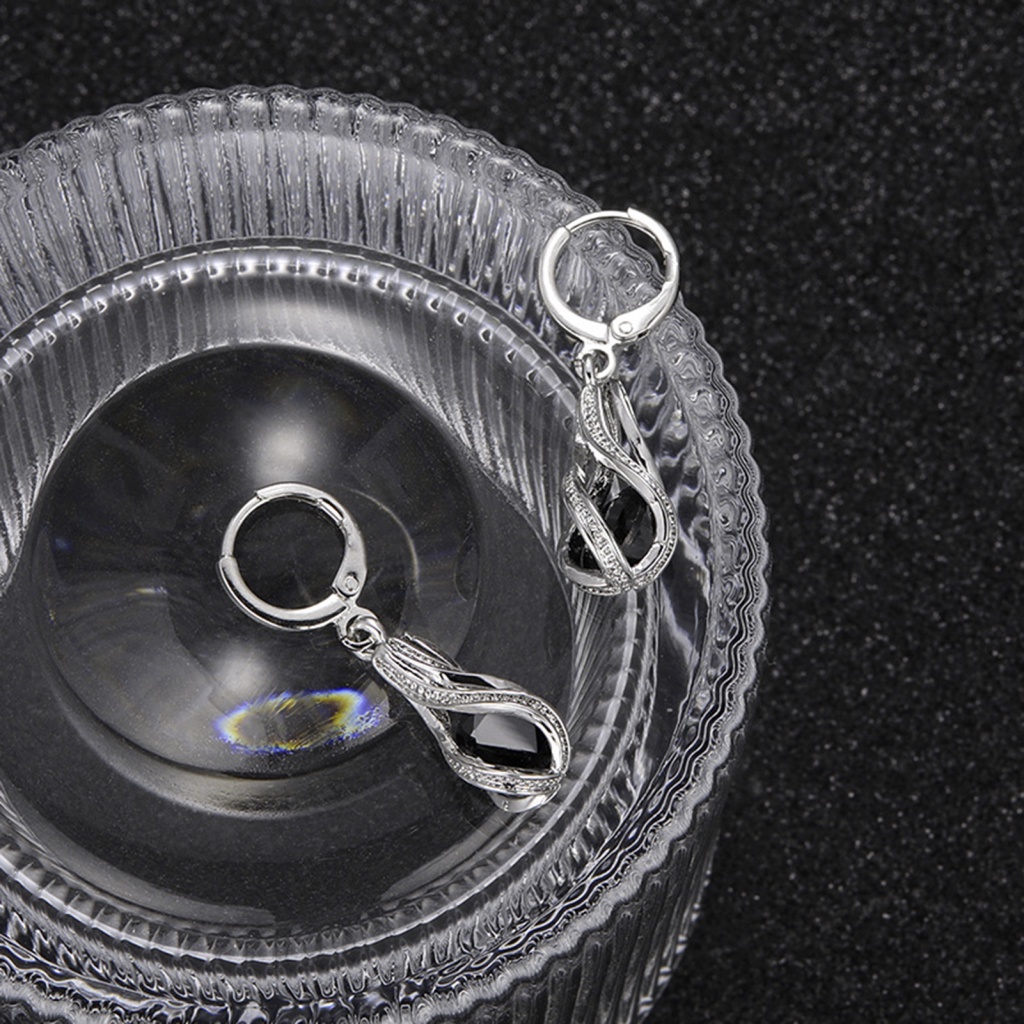 1 Set Bông Tai Giọt Nước Đính Đá Sang Trọng Cho Cô Dâu